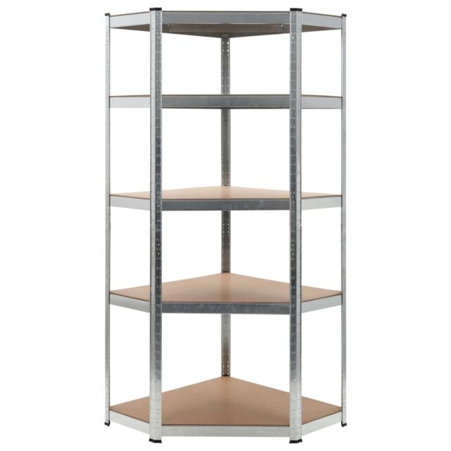 Berkfield Home Storage Shelf Silver 75x75x180 cm Steel & MDF - Size: 75 x 75 x 180 cm - image 1