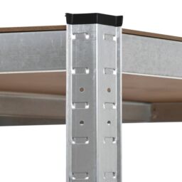 Berkfield Home Storage Shelf Silver 75x75x180 cm Steel & MDF - Size: 75 x 75 x 180 cm - thumbnail 5