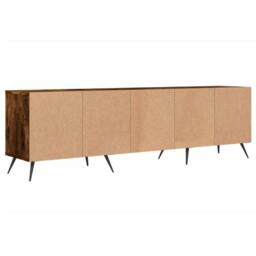 Berkfield Home TV Cabinet Smoked Oak 150x30x44.5 cm Engineered Wood in Brown - thumbnail 8