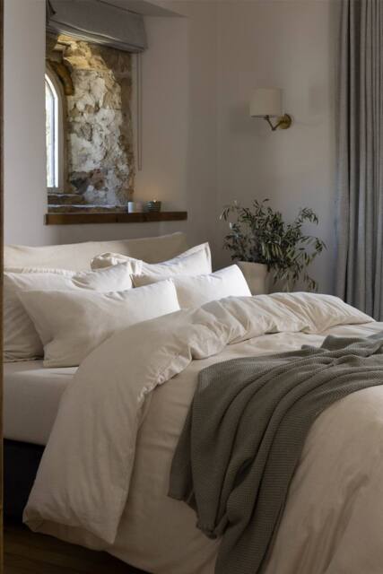 CHRISTY Flannel Marl Super Soft Brushed Cotton Duvet Sets in Beige - Size: Single - image 1