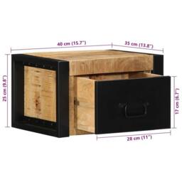 Berkfield Home Bedside Cabinets 2 pcs 40x35x25 cm Solid Rough Wood Mango in Brown - Size: 40 x 35 x 25 cm - thumbnail 9