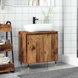 Berkfield Home Durable Bathroom Cabinet Old Wood 58x33x60 cm Engineered Wood in Brown - Size: 58 x 33 x 60 cm - thumbnail 1
