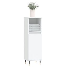 Berkfield Home Bathroom Cabinet White 30x30x100 cm Engineered Wood - Size: 30 x 30 x 100 cm - thumbnail 3