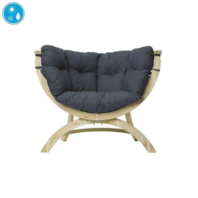 Amazonas Globo Siena Uno Garden Sofa - Weatherproof Wood, Single Seat in Grey - image 1