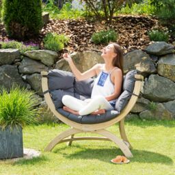 Amazonas Globo Siena Uno Garden Sofa - Weatherproof Wood, Single Seat in Grey - thumbnail 4