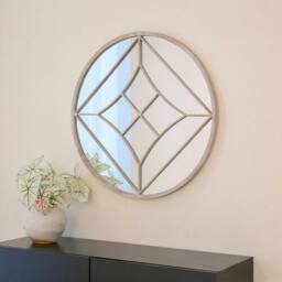 Charles Bentley Lisbon Round Garden Mirror Weather Resistant in Beige - thumbnail 5