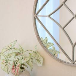 Charles Bentley Lisbon Round Garden Mirror Weather Resistant in Beige - thumbnail 6
