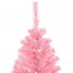 Berkfield Home Artificial Christmas Tree with Stand Pink 150 cm PVC - thumbnail 3