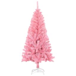 Berkfield Home Artificial Christmas Tree with Stand Pink 150 cm PVC - thumbnail 2