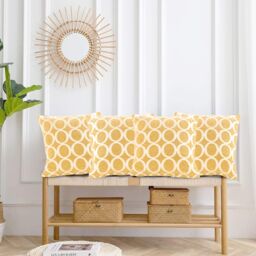 Luxury Living Luxury Chenille Cushion set of 4 in Yellow - Size: 45 cm x 45 cm - thumbnail 5