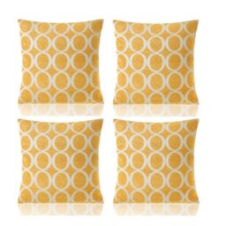 Luxury Living Luxury Chenille Cushion set of 4 in Yellow - Size: 45 cm x 45 cm - thumbnail 1