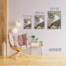 "Artery8 Ride a Stearns Vintage Bicycle Ad Canvas Wall Art Print Penfield in Grey - Size: W18"" x H24""" - thumbnail 4