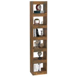 Berkfield Home Classic Book Cabinet/Room Divider Smoked Oak 40x30x198 cm in Brown - Size: 40 x 30 x 198 cm - thumbnail 4