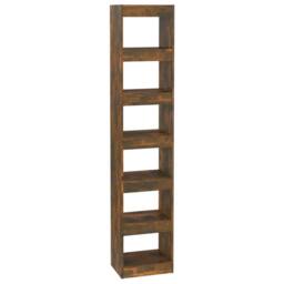 Berkfield Home Classic Book Cabinet/Room Divider Smoked Oak 40x30x198 cm in Brown - Size: 40 x 30 x 198 cm - thumbnail 3