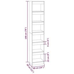 Berkfield Home Classic Book Cabinet/Room Divider Smoked Oak 40x30x198 cm in Brown - Size: 40 x 30 x 198 cm - thumbnail 7
