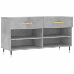 Berkfield Home Shoe Bench Concrete Grey 102x35x55 cm Engineered Wood - Size: 102 x 35 x 55 cm - thumbnail 2