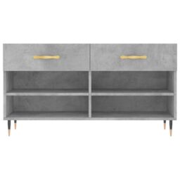 Berkfield Home Shoe Bench Concrete Grey 102x35x55 cm Engineered Wood - Size: 102 x 35 x 55 cm - thumbnail 6