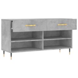 Berkfield Home Shoe Bench Concrete Grey 102x35x55 cm Engineered Wood - Size: 102 x 35 x 55 cm - thumbnail 5