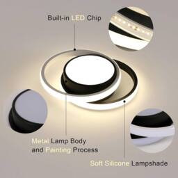 COMELY LED Ceiling Lights, Modern LED Ceiling Lights 32W, Neutral light 4500K in Black - thumbnail 7