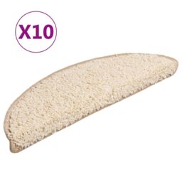 Berkfield Home Stair Mats 10 pcs 56x17x3 cm Cream - Size: Medium - thumbnail 2