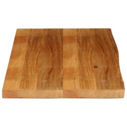 Berkfield Home Table Top Live Edge 120x60x3.8 cm Solid Wood Mango in Brown - thumbnail 4