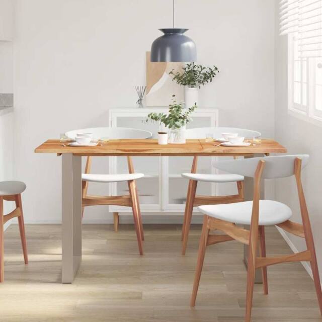 Berkfield Home Sturdy Dining Table 140x70x76 cm Solid Acacia Wood in Brown - Size: 140 x 70 x 76 cm - image 1