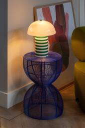 PRESENT TIME Leitmotiv Iron Table Lamp Rayado Retro - Retro Green/White in Green - thumbnail 4