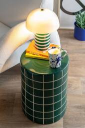 PRESENT TIME Leitmotiv Iron Table Lamp Rayado Retro - Retro Green/White in Green - thumbnail 3