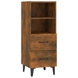 Berkfield Home Sideboard Smoked Oak 34.5x34x90 cm Engineered Wood in Brown - thumbnail 3
