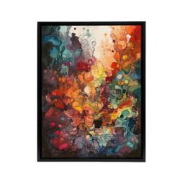 "Artery8 Colourful Abstract Coral Reef Framed Canvas Wall Art Print - Size: W12"" x H16""" - thumbnail 1