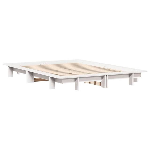 Berkfield Home Modern Bed Frame without Mattress White 150x200 cm King Size Soli - image 1