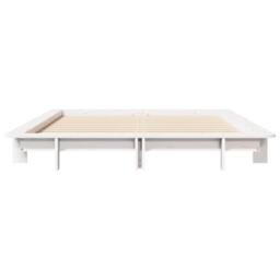 Berkfield Home Modern Bed Frame without Mattress White 150x200 cm King Size Soli - thumbnail 4