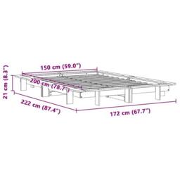 Berkfield Home Modern Bed Frame without Mattress White 150x200 cm King Size Soli - thumbnail 9