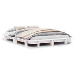 Berkfield Home Modern Bed Frame without Mattress White 150x200 cm King Size Soli - thumbnail 3
