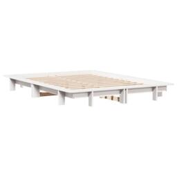 Berkfield Home Modern Bed Frame without Mattress White 150x200 cm King Size Soli - thumbnail 1