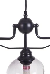 Living and Home Modern Style Glass Pendant Light in Black - thumbnail 4