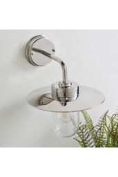 Netlighting Addison Outdoor Wall Polished Stainless Steel & Clear Glass 1 Light Dimmable IP44 E27 in Grey - thumbnail 3