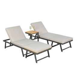 Home Garden Direct Monaco - Lounge Corner Sofa Set - Grey - Transforms into x2 Sunbeds - thumbnail 5