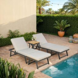 Home Garden Direct Monaco - Lounge Corner Sofa Set - Grey - Transforms into x2 Sunbeds - thumbnail 2