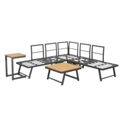 Home Garden Direct Monaco - Lounge Corner Sofa Set - Grey - Transforms into x2 Sunbeds - thumbnail 9