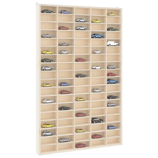 Berkfield Home Wall Display Cabinet with 90 Compartments 50.5x4.5x79 cm in Brown - image 1