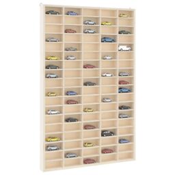 Berkfield Home Wall Display Cabinet with 90 Compartments 50.5x4.5x79 cm in Brown - thumbnail 1