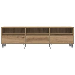 Berkfield Home TV Cabinet Artisan Oak 150x30x44.5 cm Engineered Wood in Brown - thumbnail 4