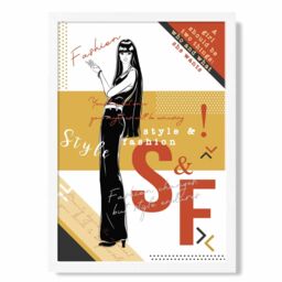 ARTZE Sketch Quotes Style & Fashion Framed Print SIZE: A2 with White Frame in Yellow - Size: A4 - thumbnail 1