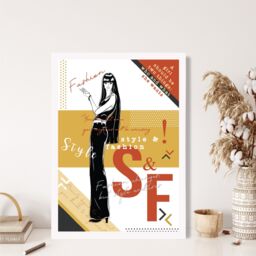 ARTZE Sketch Quotes Style & Fashion Framed Print SIZE: A2 with White Frame in Yellow - Size: A4 - thumbnail 2
