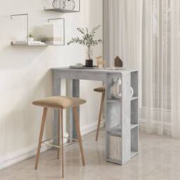 Berkfield Home Bar Table with Shelf Concrete Grey 102x50x103.5 cm Engineered Wood - thumbnail 6