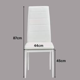 KOSY KOALA Black Marble Effect Dining Table with 4 White Faux Leather Chairs in Brown - thumbnail 2