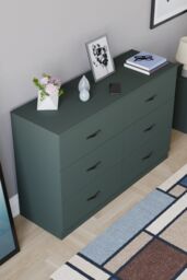 Home Discount Vida Designs Riano 6 Drawer Chest of Drawers Storage in Green - thumbnail 4