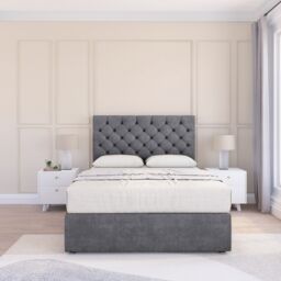 "Sloomy Mayfair Coniston Bed Set With No Drawers Mattress & 54"" Headboard in Dark Grey - Size: King" - thumbnail 2
