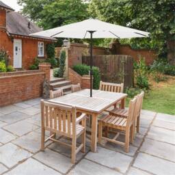 Nordara Cream 2.7M Garden Parasol Lightweight Patio Sun Shade Umbrella - thumbnail 6